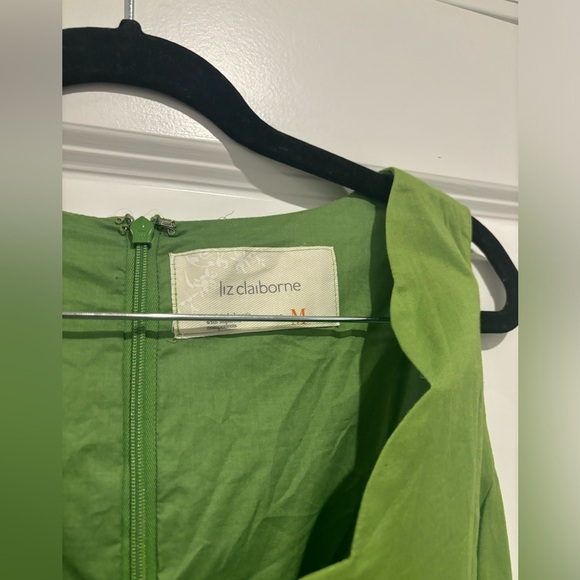 green emerald velvet dress Liz Claiborne Black & Green Wrap Midi Dress with Belt Tie main image 1